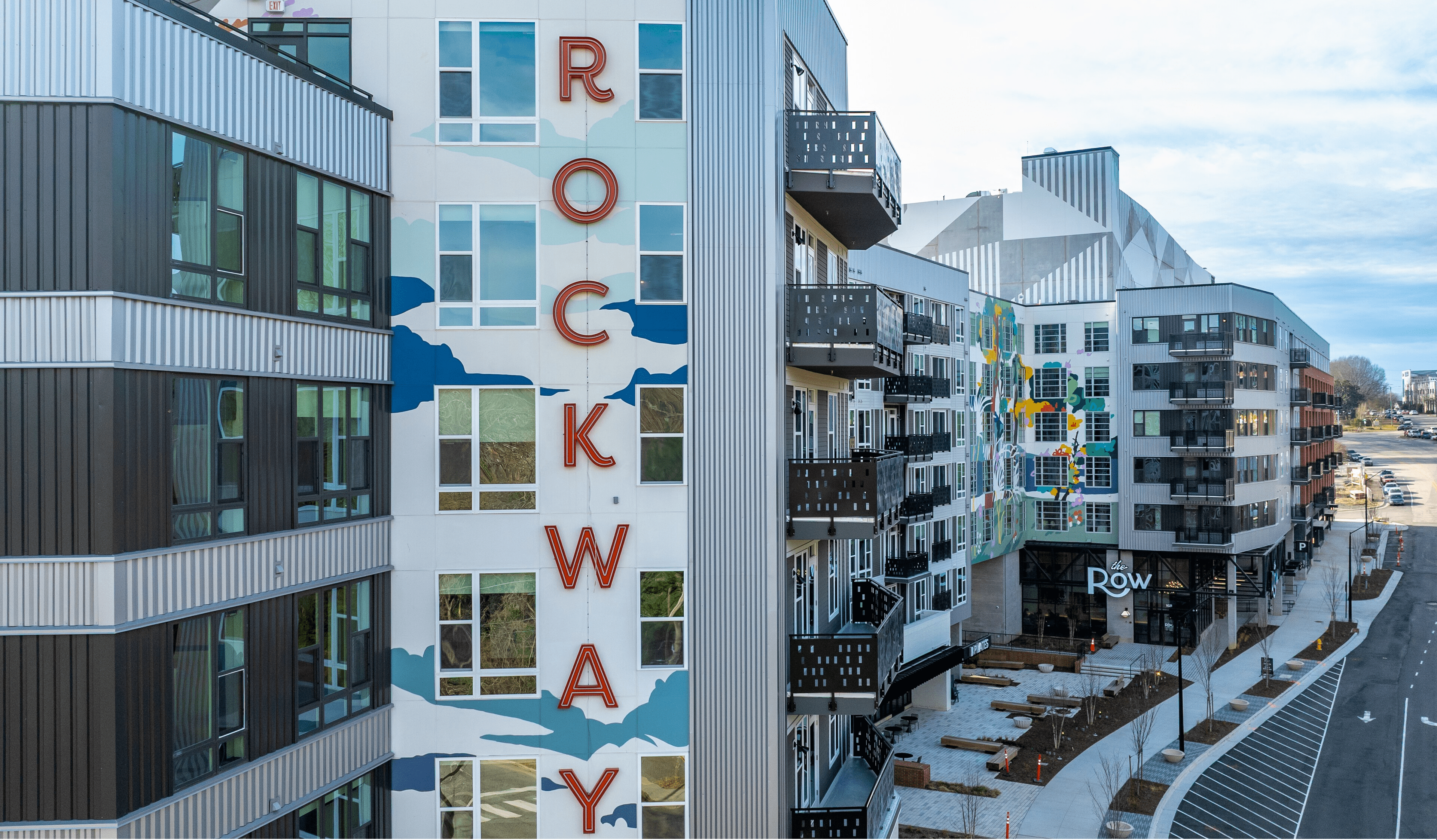 Primary exterior rendering of The Row apartments in downtown Raleigh NC