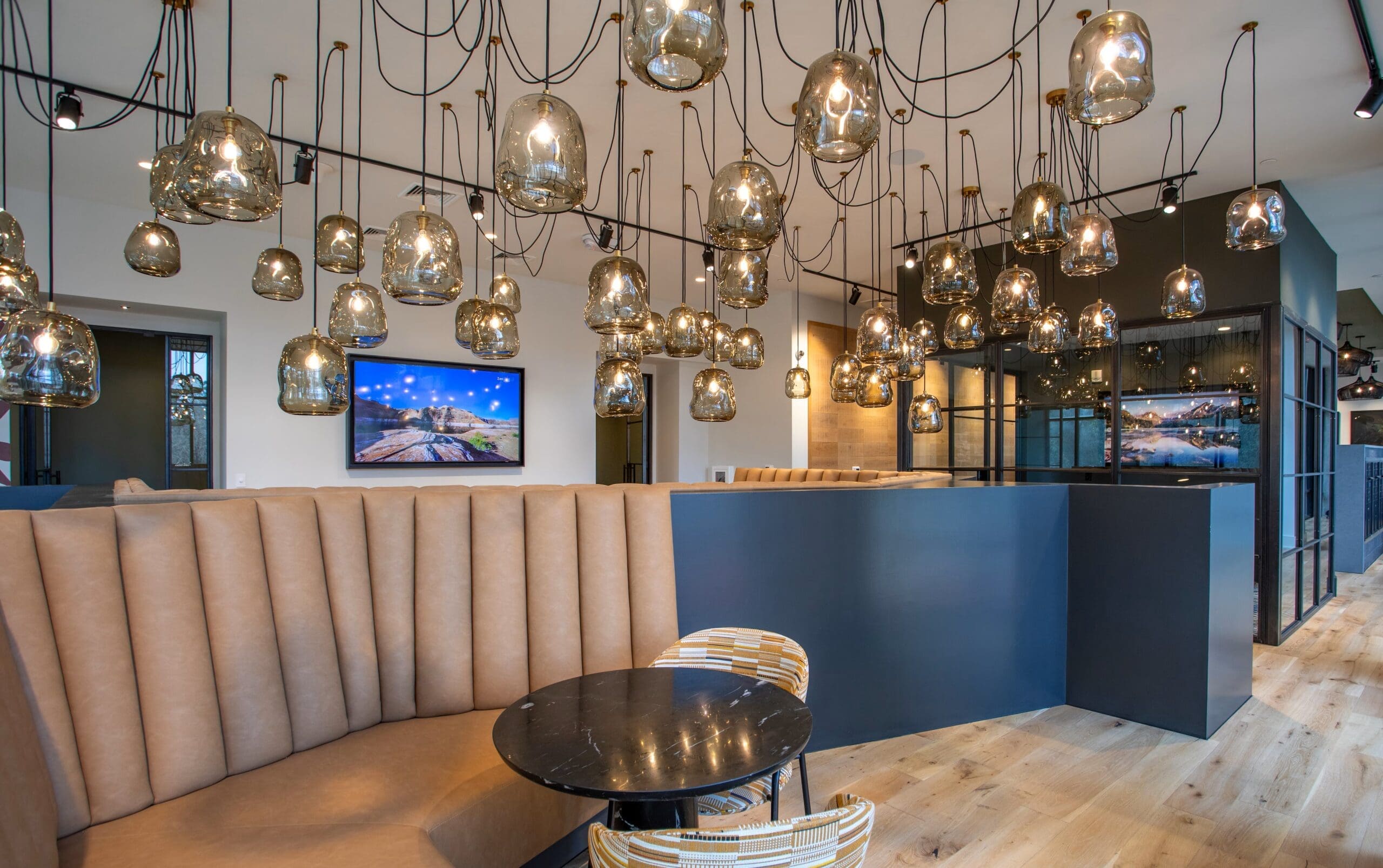 co working space updated light fixtures